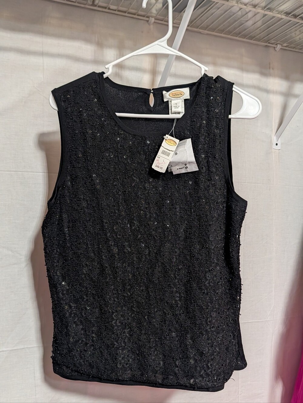 Talbots Black Textured Sleeveless Top